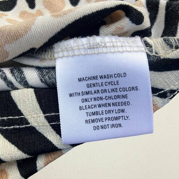 Mixed animal print cowl neck tank top zebra giraffe, Y2K indie bohemian boho - Picture 7 of 7